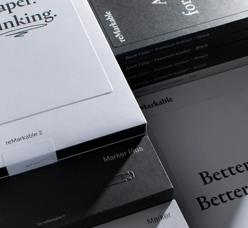 reMarkable paper tablet and accessories packaging