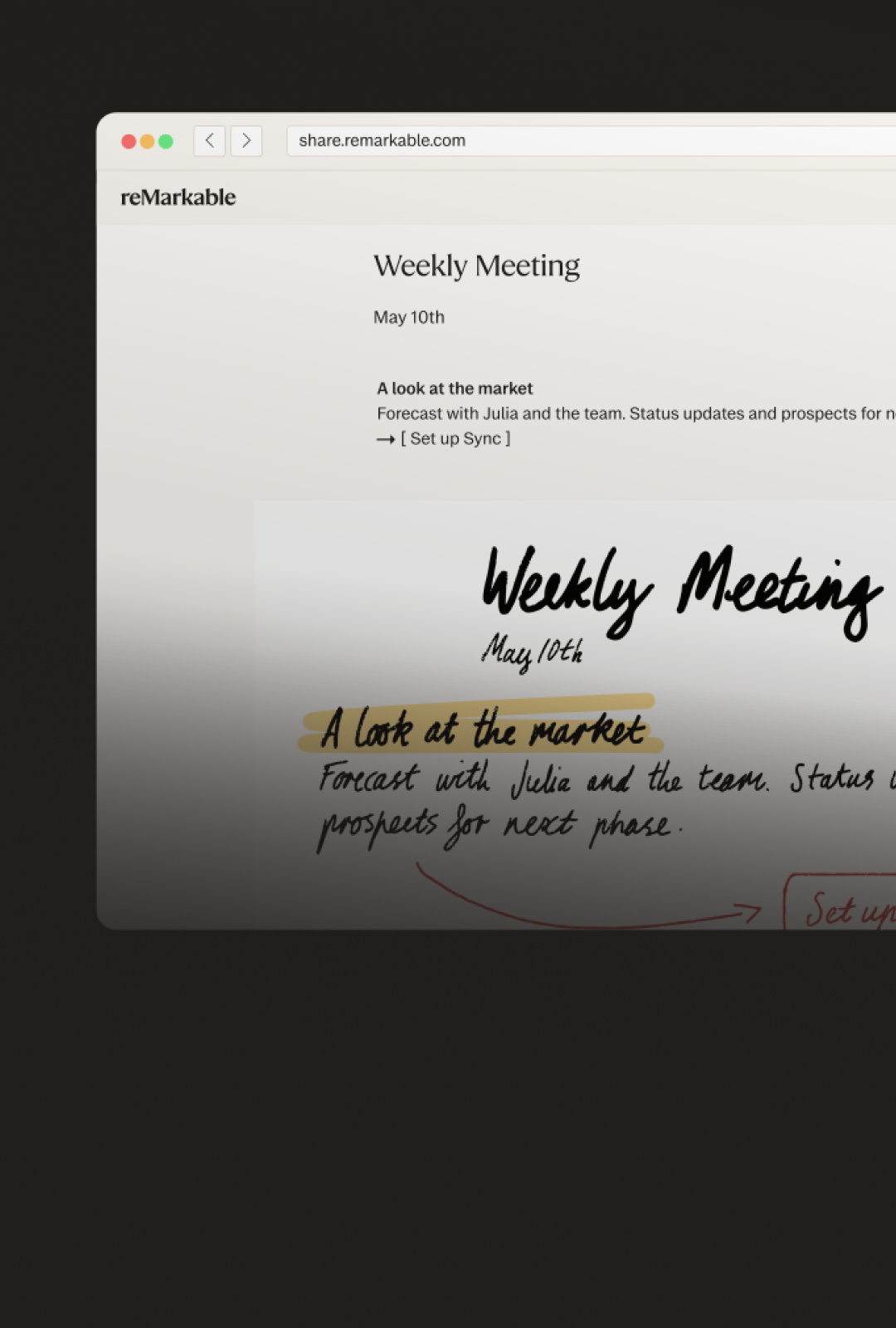 A reMarkable Paper Pro Move tablet being placed in a red handbag.