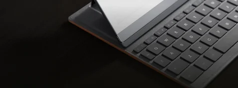 A reMarkable paper tablet attached to a Type Folio.