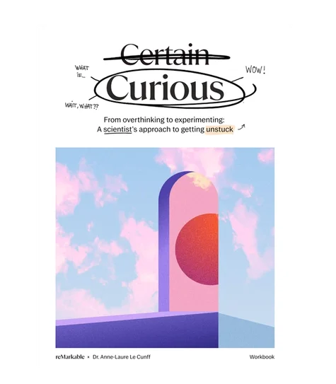 A workbook cover titled "Certain Curious" with graphic art.