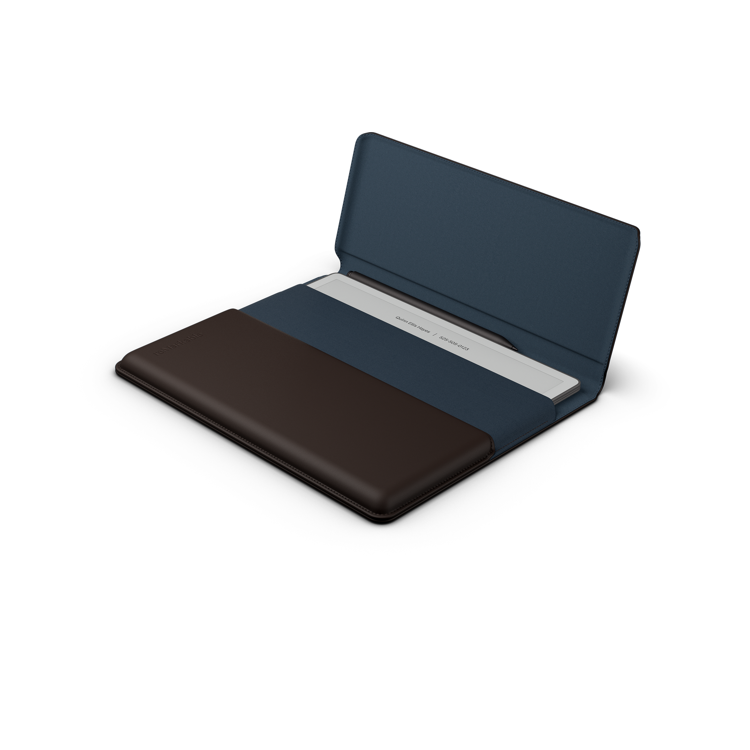 The reMarkable Paper Pure Leather Sleeve Folio in Forest Brown