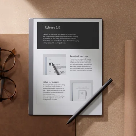 reMarkable 2 with software release notes
