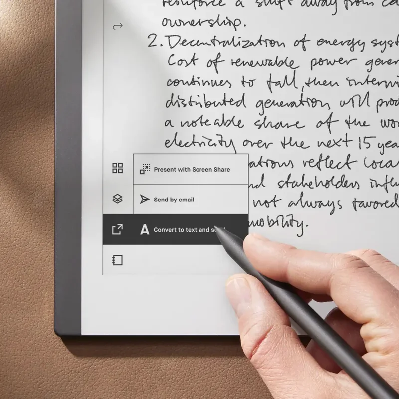 Convert to text and send on reMarkable 2