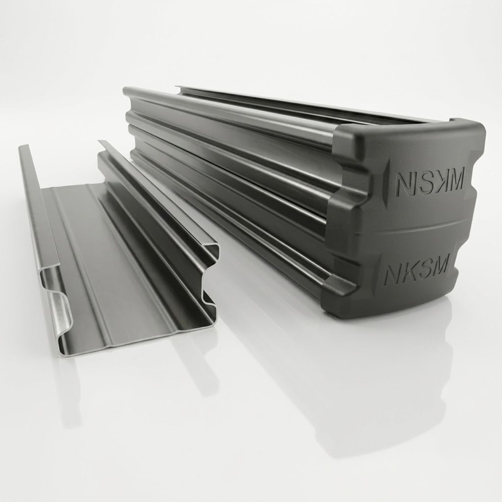 Steel sections stacked at a supply yard