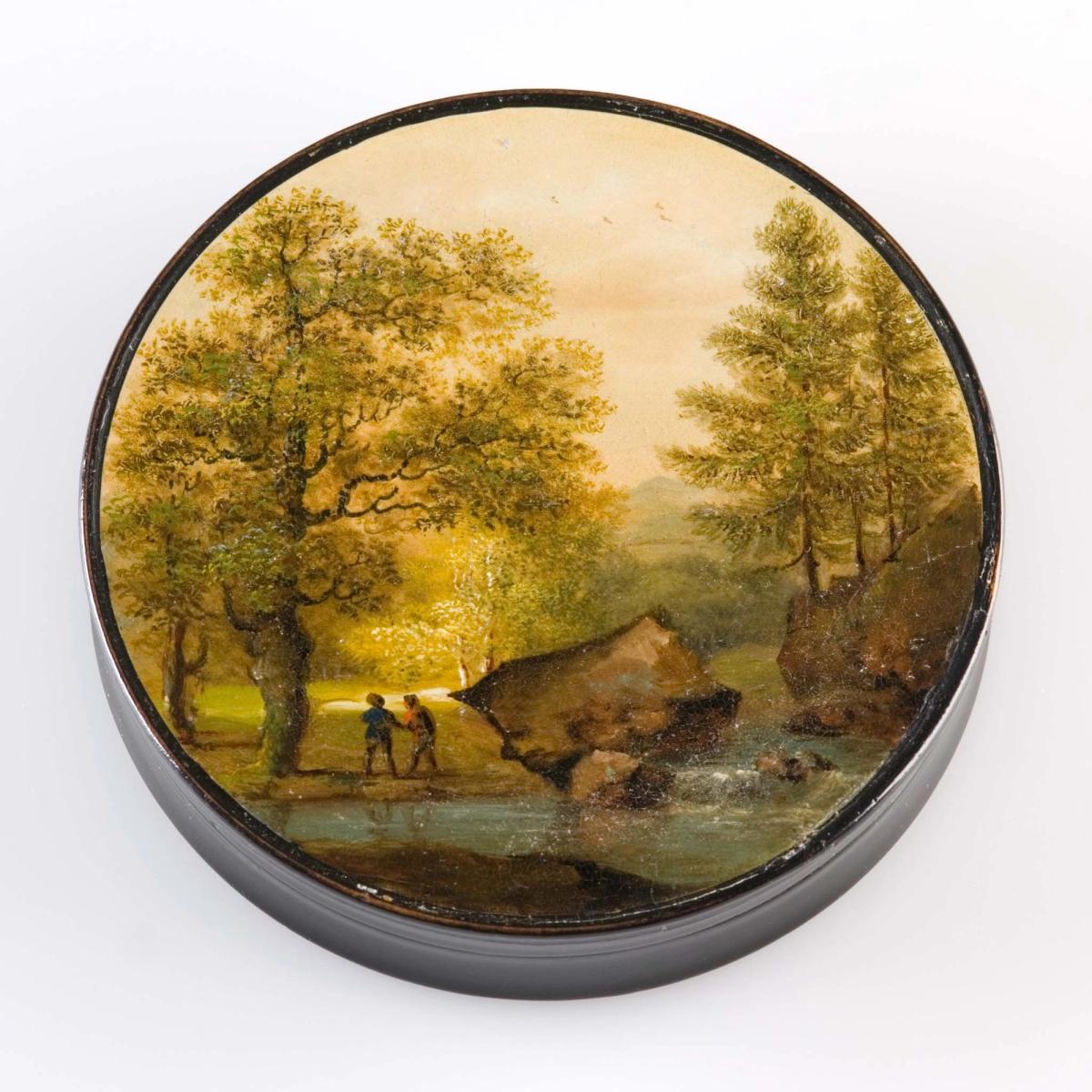 Flußlandschaft mit Wanderern