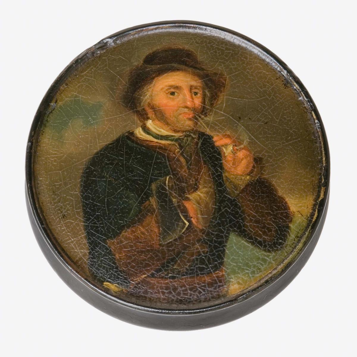 Pfeifenraucher mit Axt
