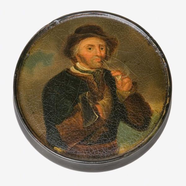 Pfeifenraucher mit Axt