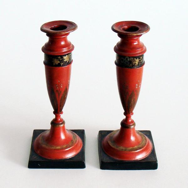 Leuchterpaar rot/schwarz/gold