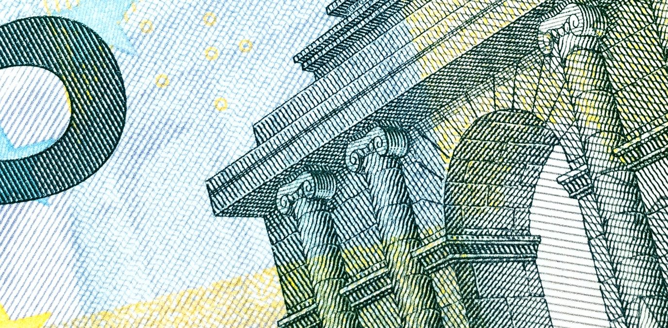 Close up of a euro bill