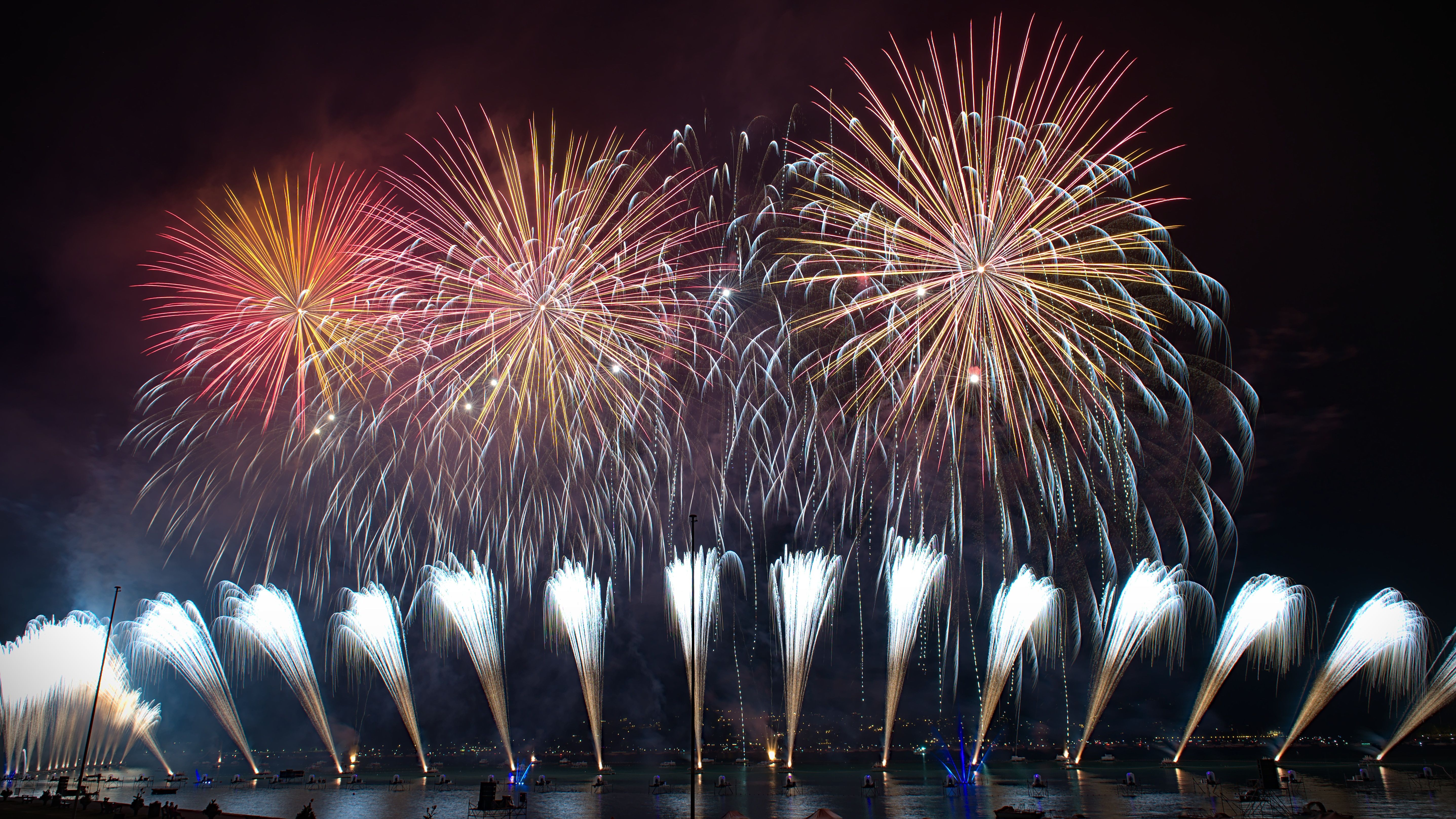 Fireworks display on the water