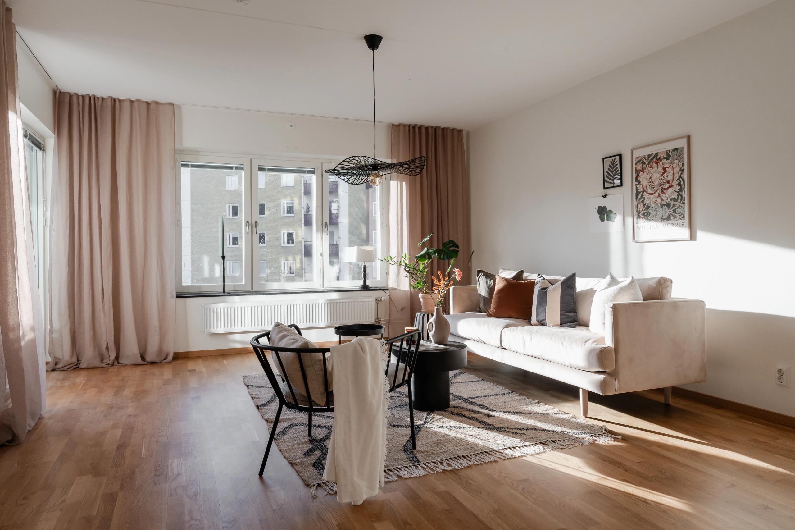 furnished living room
