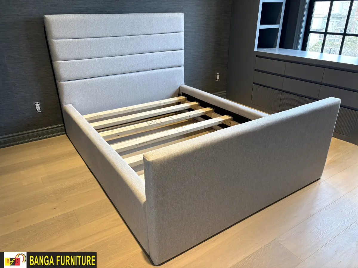 Custom upholstered bed frame — photo 3