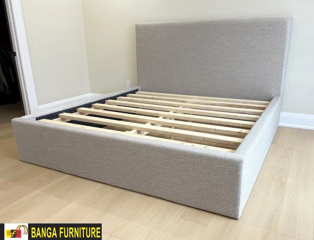 Custom upholstered bed frame — photo 1