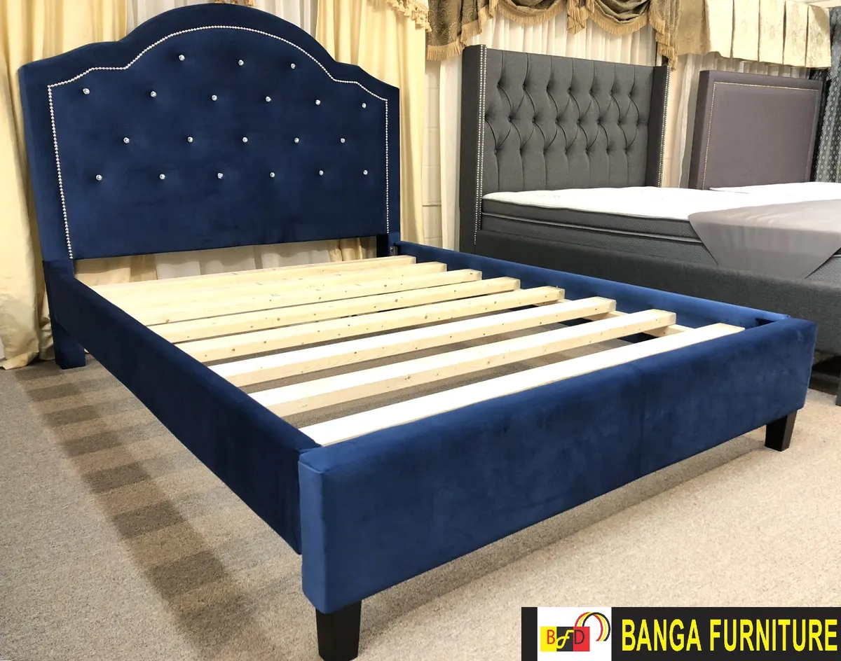 Sandy upholstered bed frame — photo 1