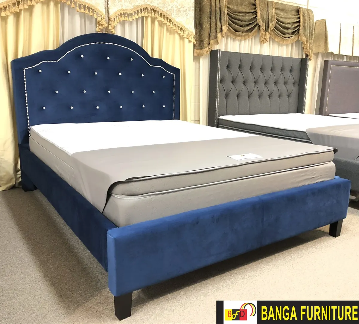 Sandy upholstered bed frame — photo 2
