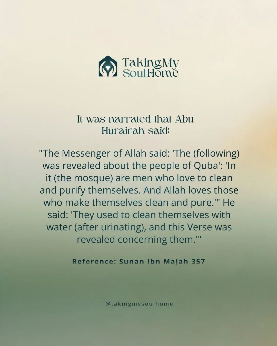 Purity is beloved to Allah.