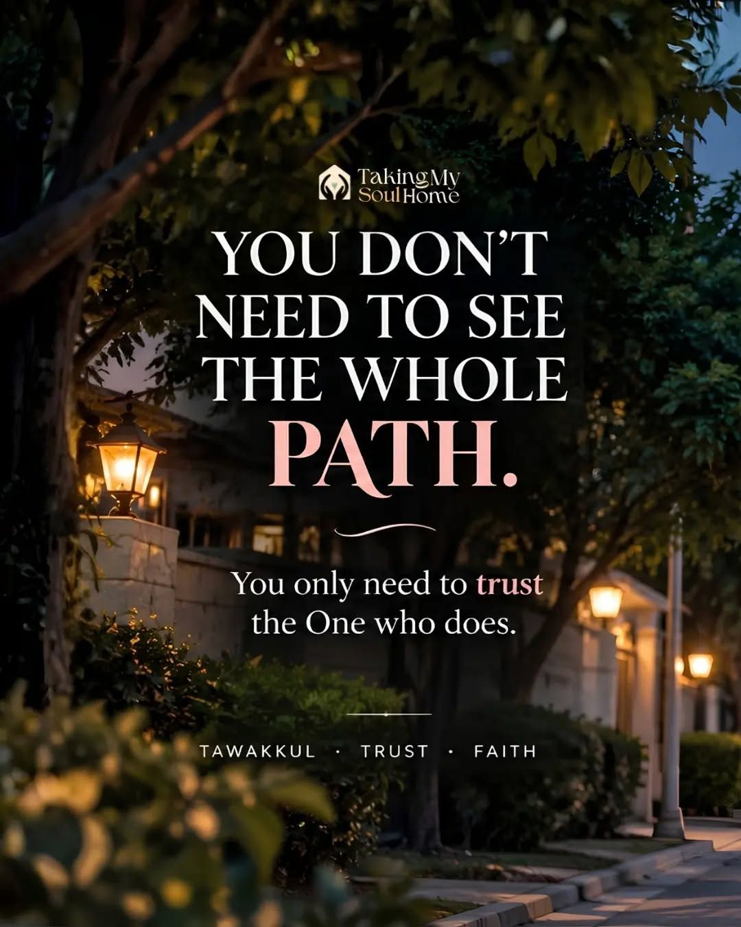 You don't need to know how everything will unfold.