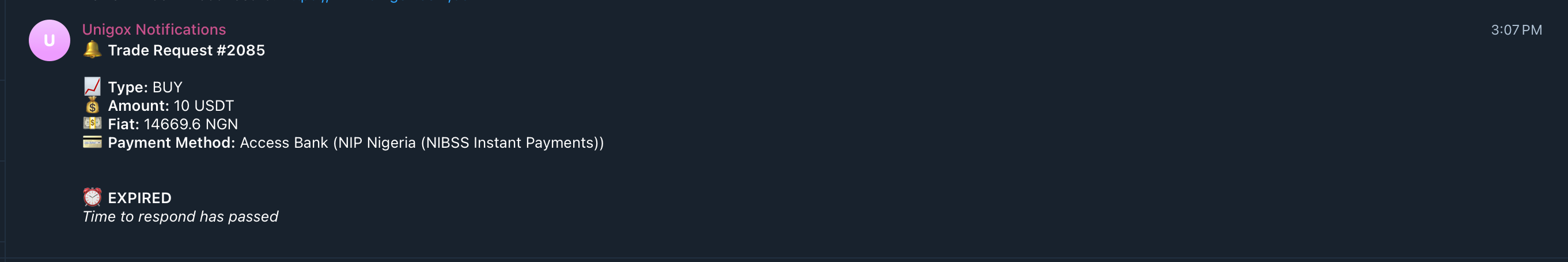 UNIGOX TELEGRAM NOTIFICATIONS