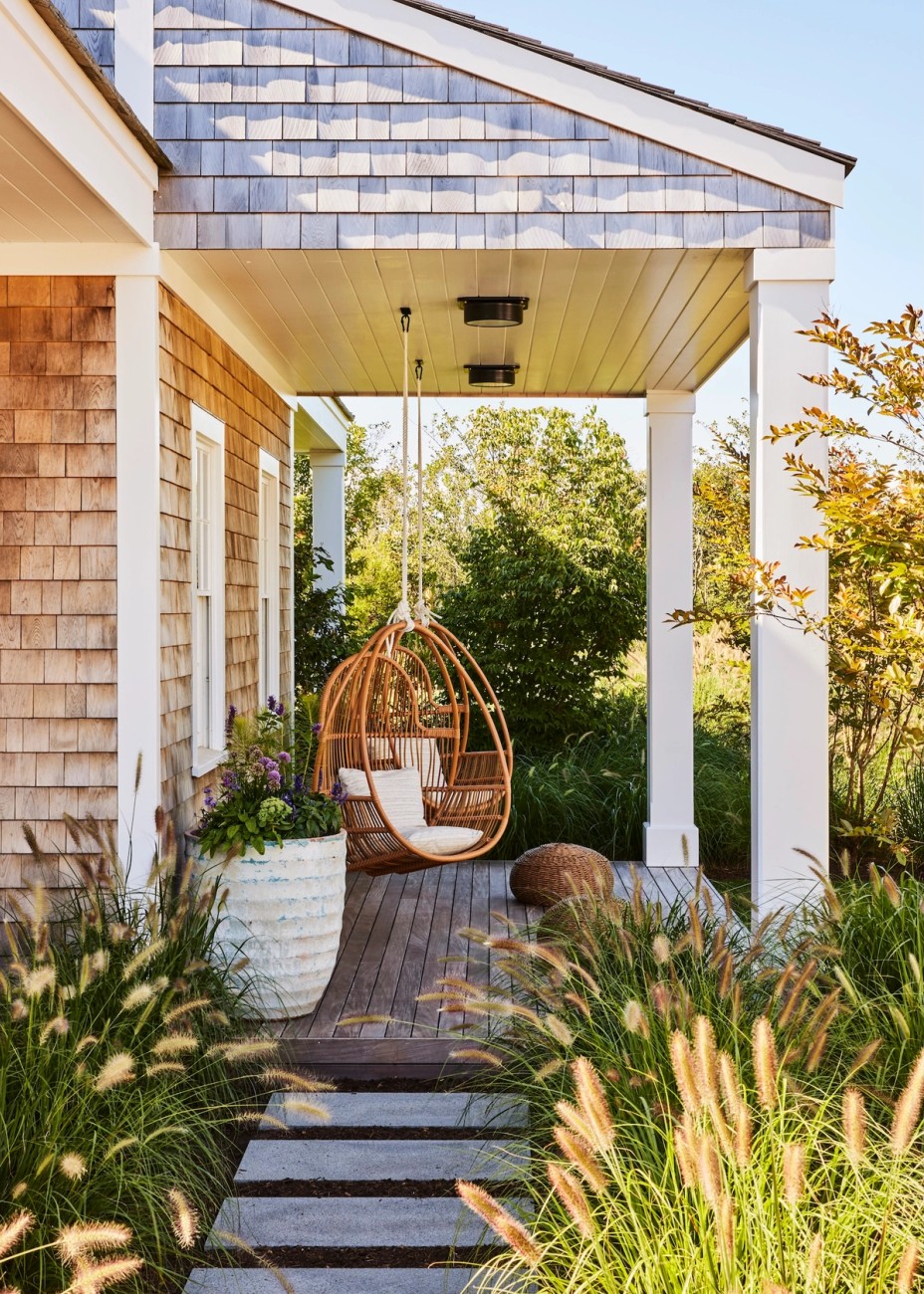 Miroslava-Land-and-Design-Nantucket-Landscape-Architecture-Sachem-Sanctuary-Porch-With-Hanging-Chair