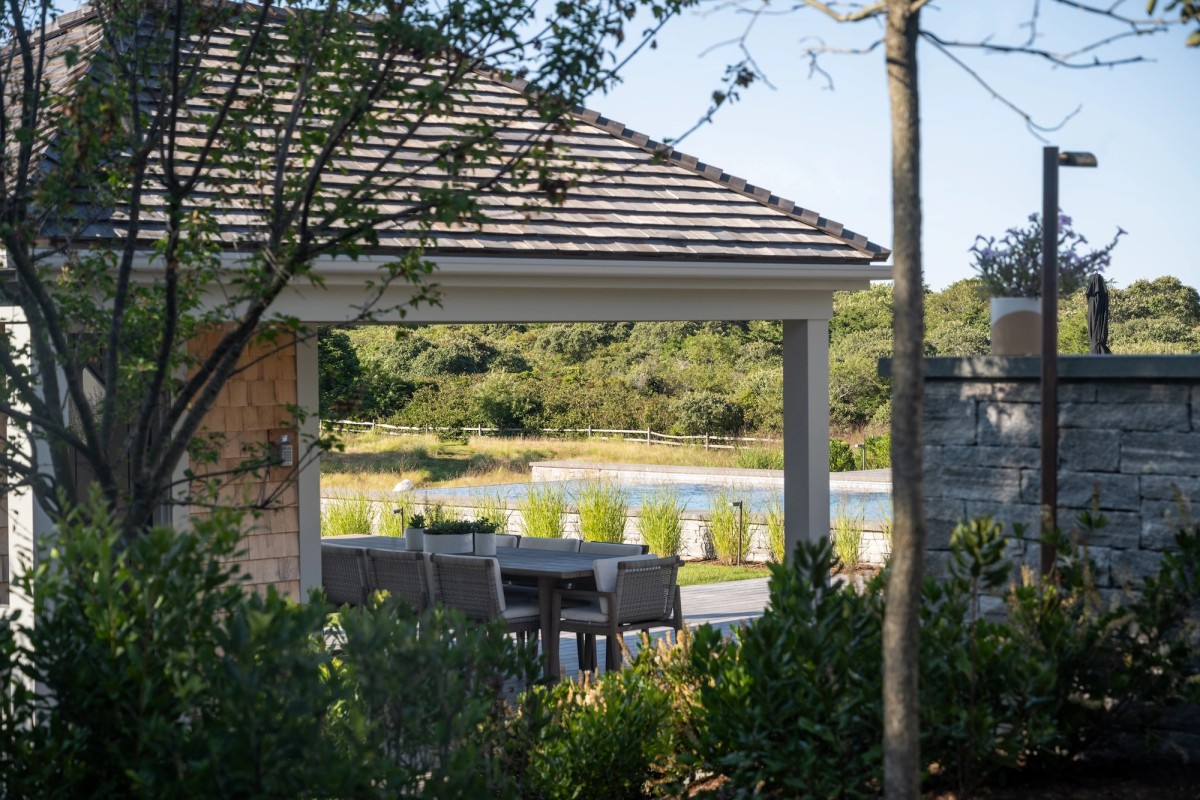 Miroslava Land and Design Nantucket Landscape Architecture Polpis Outdoor Dining Pavilion