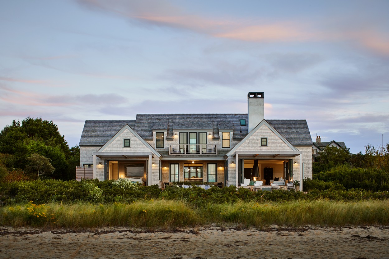 Miroslava-Land-and-Design-Nantucket-Landscape-Architecture-Monomoy-Serenity-Beachfront-Estate-At-Dusk