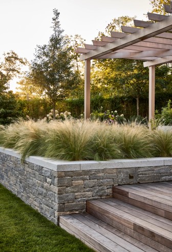 Miroslava-Land-and-Design-Nantucket-Landscape-Architecture-Edge-of-Town-Garden-Pergola-At-Sunset