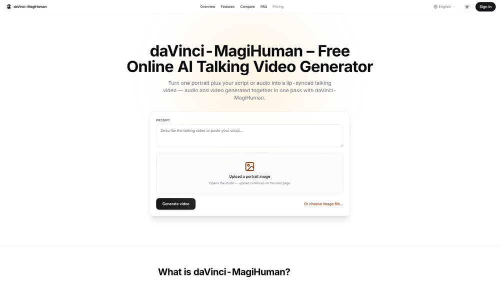 image of daVinci-MagiHuman image of daVinci-MagiHuman