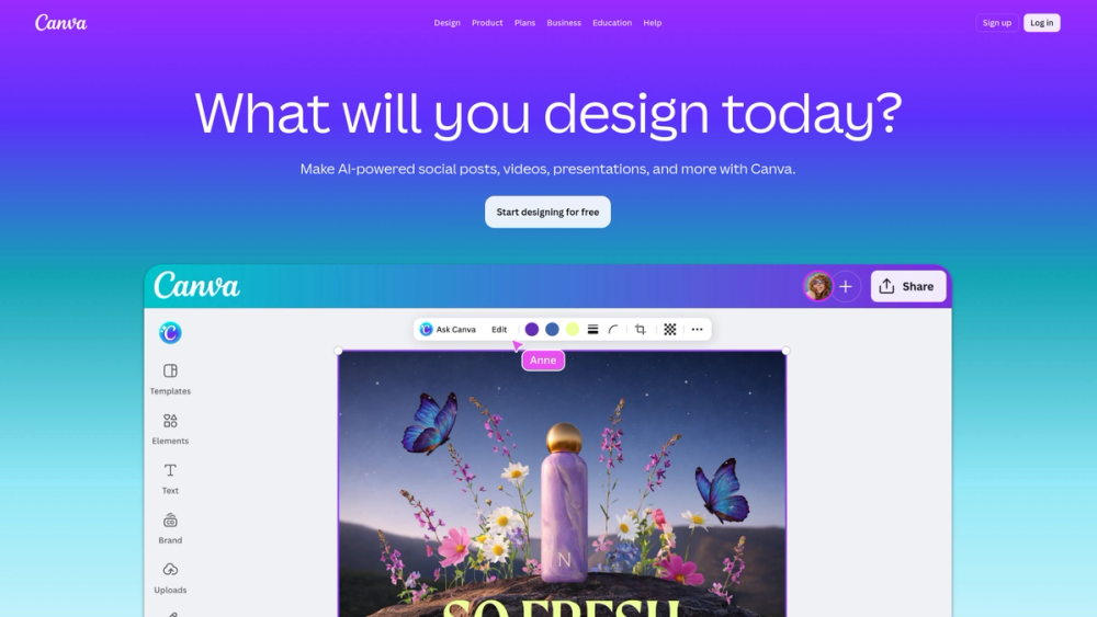 Screenshot of Canva