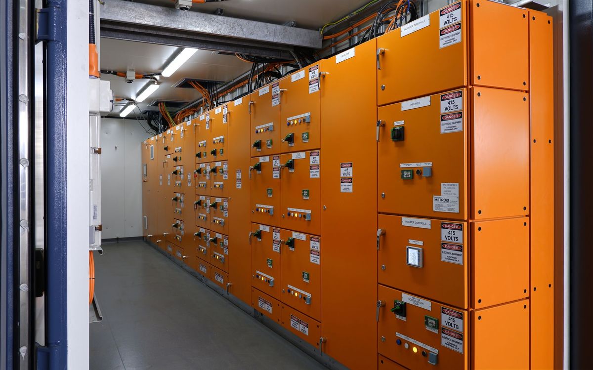 Switchroom interior board line-up