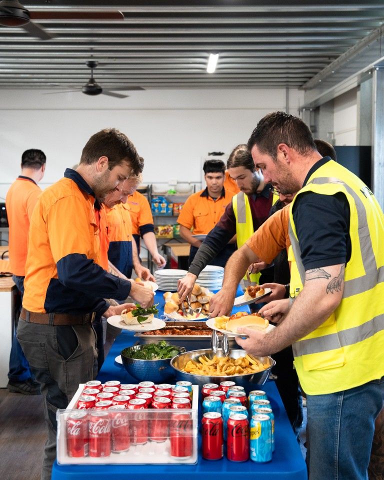 The Metroid team at a monthly company lunch