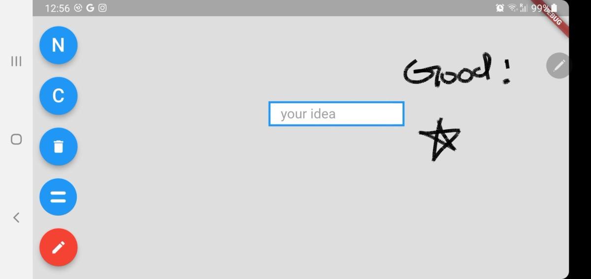 Custom notetaking on the canvas itself