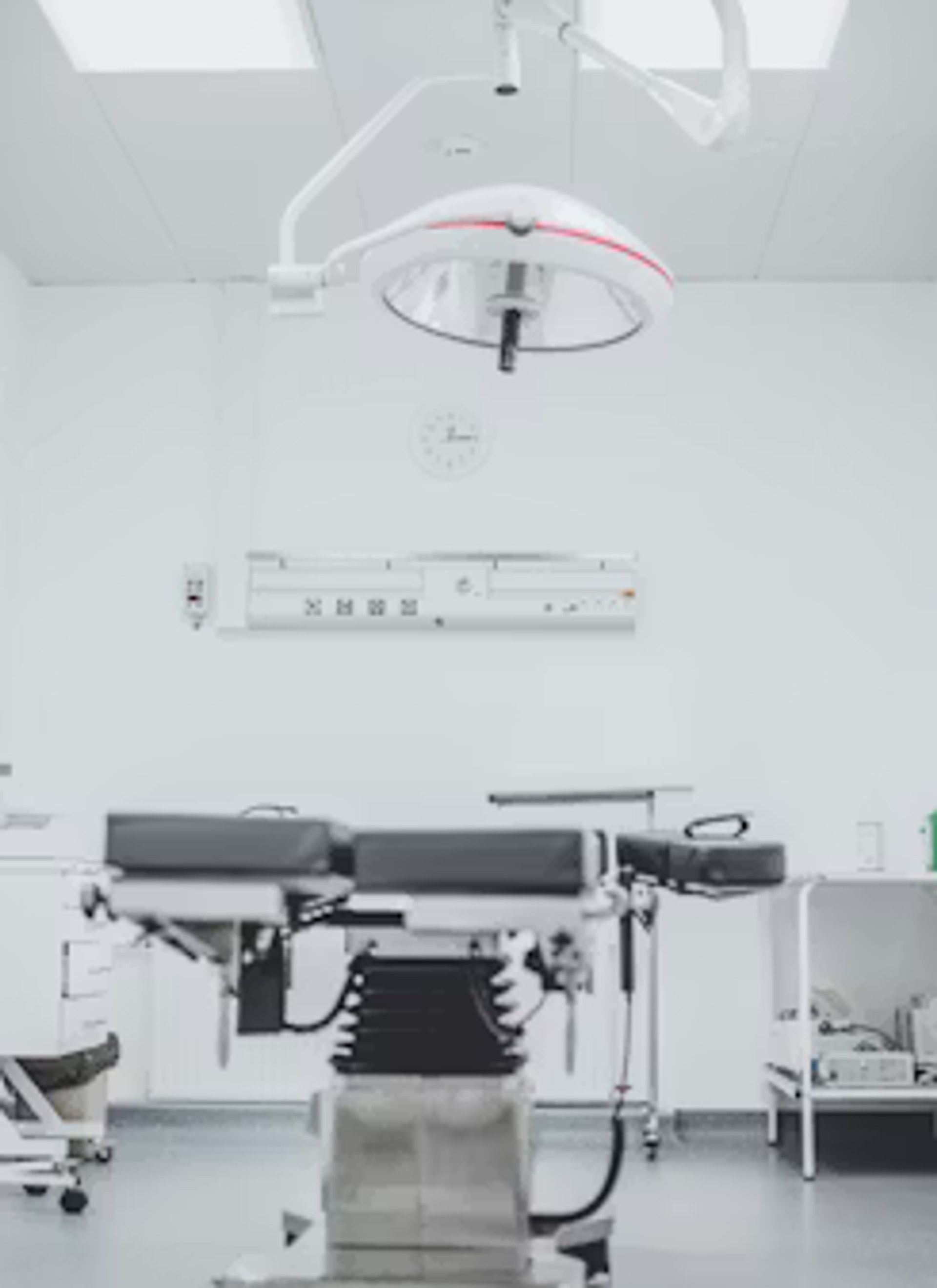 Sanitised treatment room in medical clinic