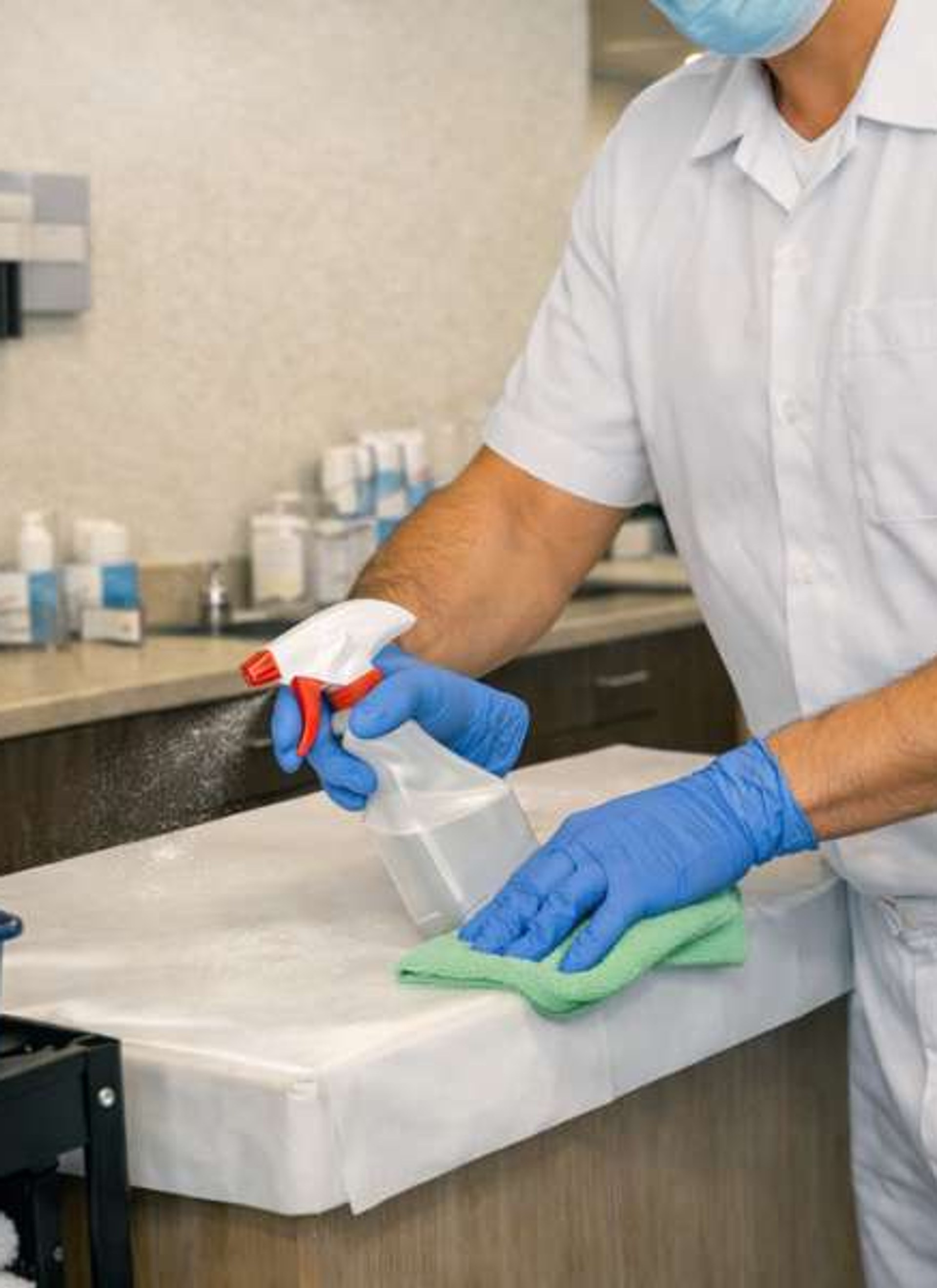 Modern medical centre interior cleaned and sanitised