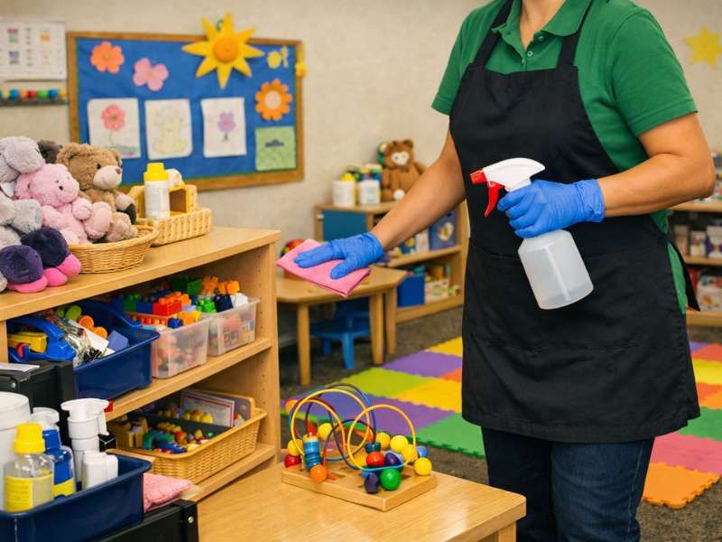 Toy cleaning and disinfection service for day-care centre and kindergarten