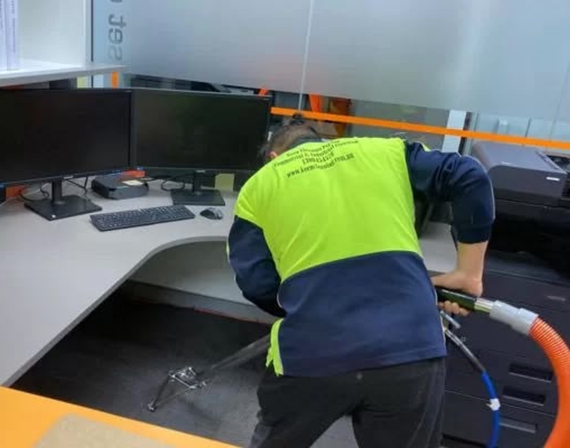 Commercial office interior after professional cleaning
