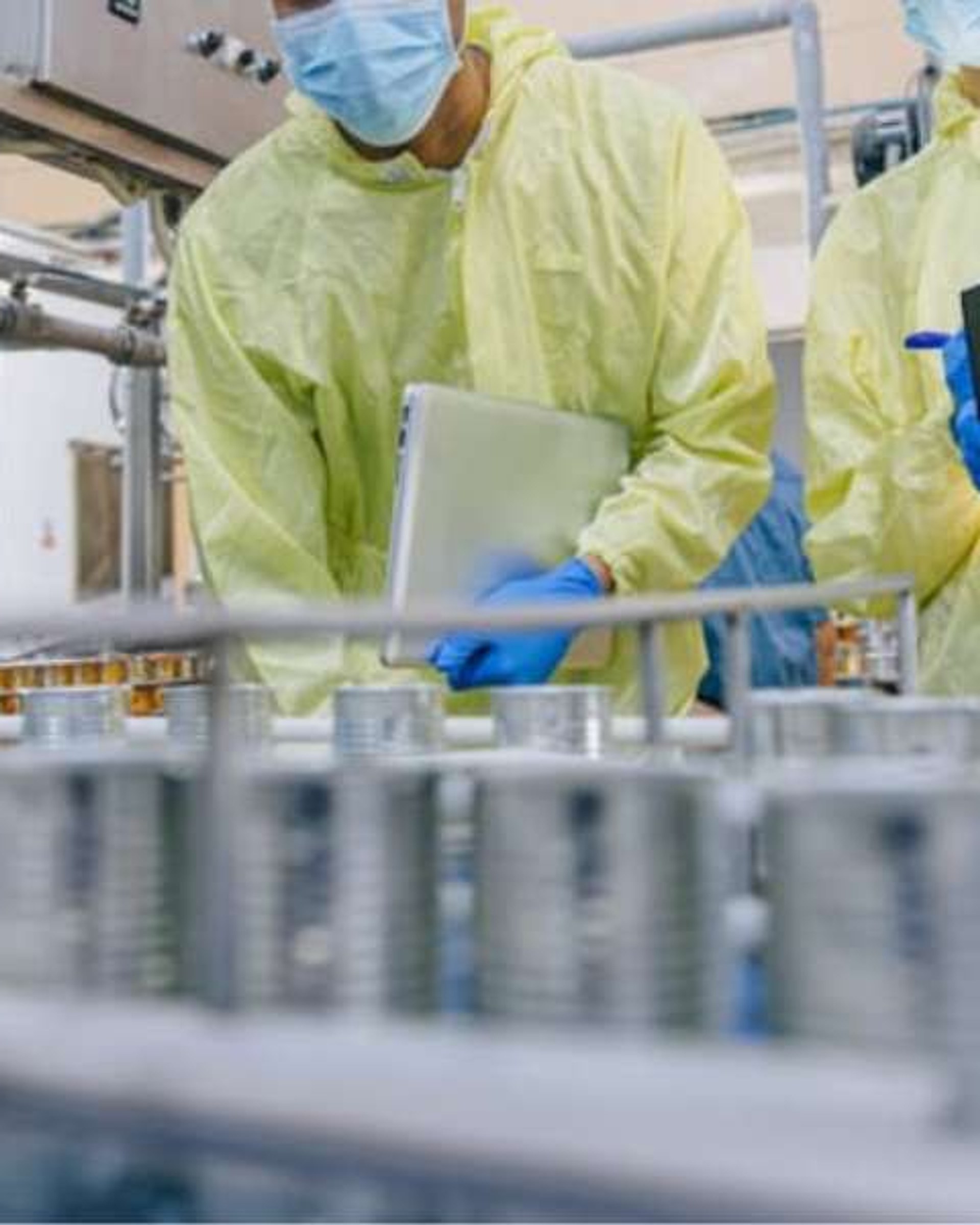 Food manufacturing production line cleaned and sanitised