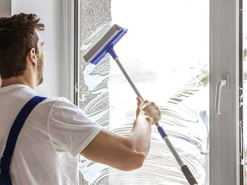 Sparkling clean windows of a modern building