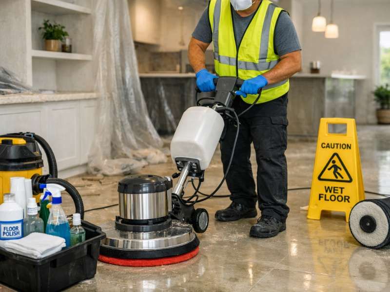 Construction site after builders cleaning