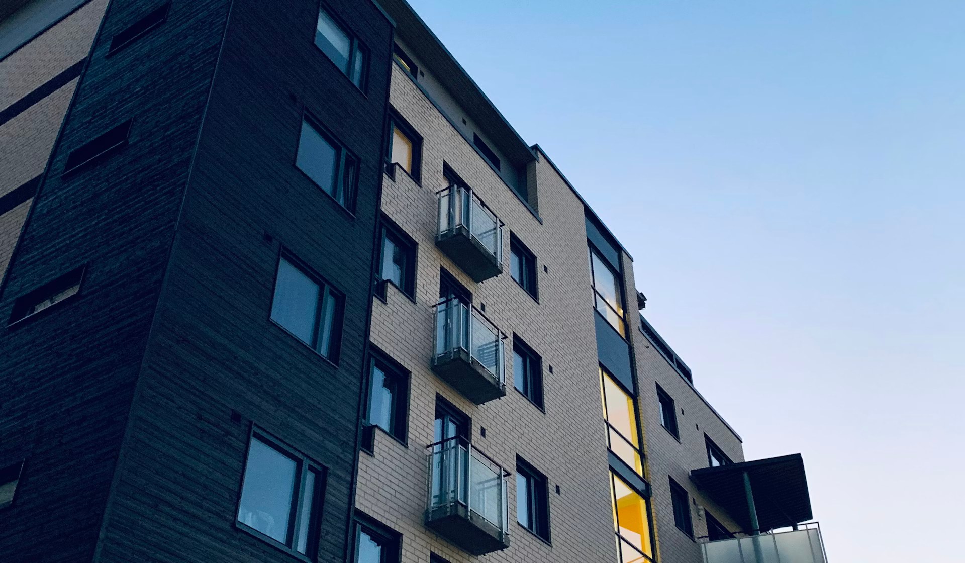 Modern residential apartment building with clean common areas