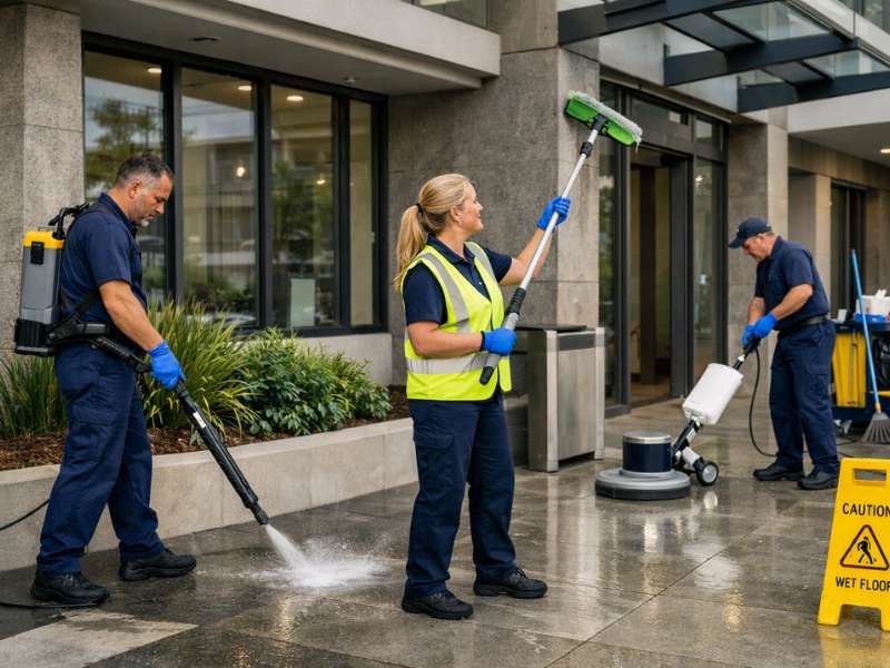 Brisbane office cleaning team at work