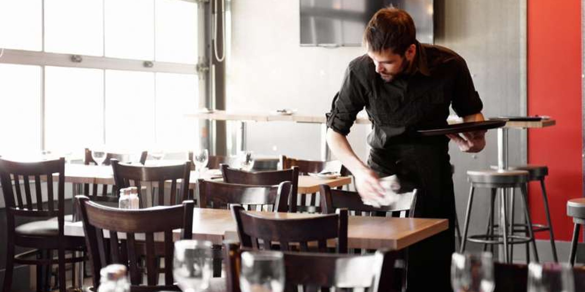 Modern restaurant interior ready for service