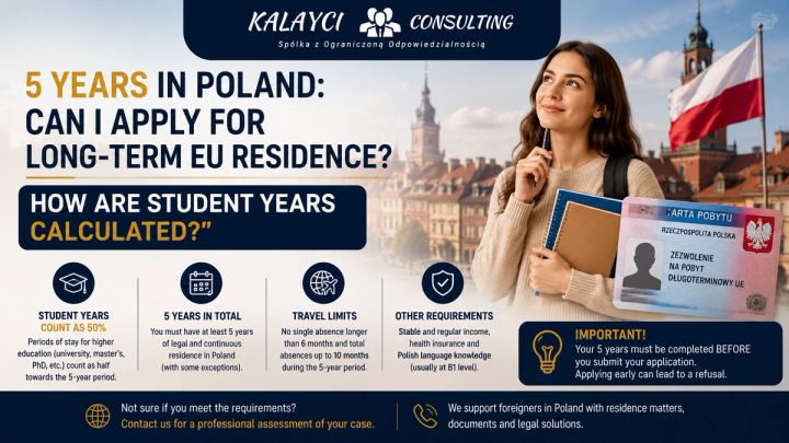 I’ve Been in Poland for 5 Years: Can I Apply for Long-Term EU Residence? How Are My Years as a Student Calculated?