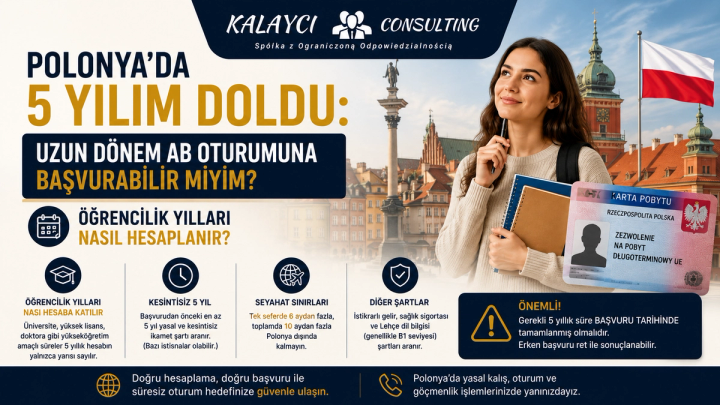 Polonya’da 5 Yılım Doldu: Uzun Dönem AB Oturumuna Başvurabilir Miyim? Öğrencilik Yılları Nasıl Hesaplanır?