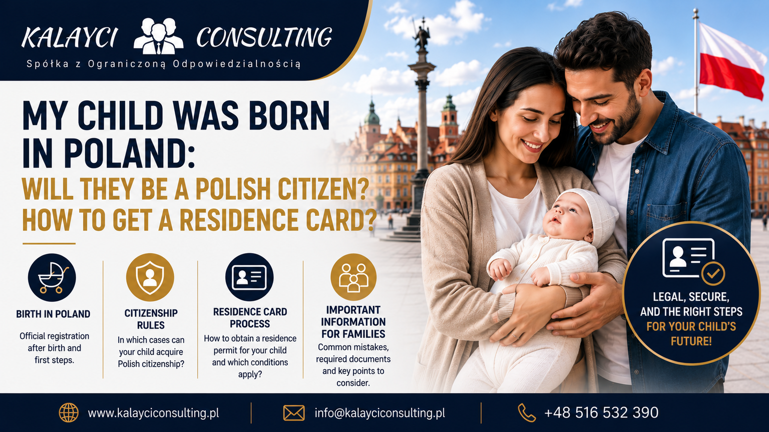 My child was born in Poland: Will they become a Polish citizen? How do I apply for a residence permit?