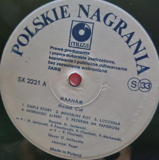 maanam mental cut winyl