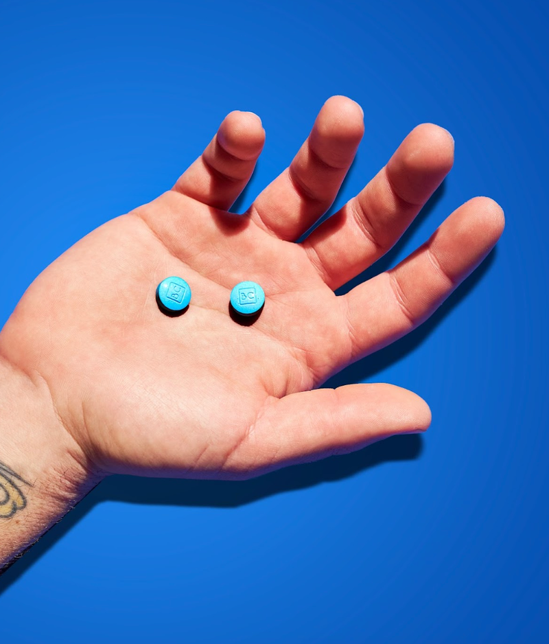 bluechew tablets in their palm
