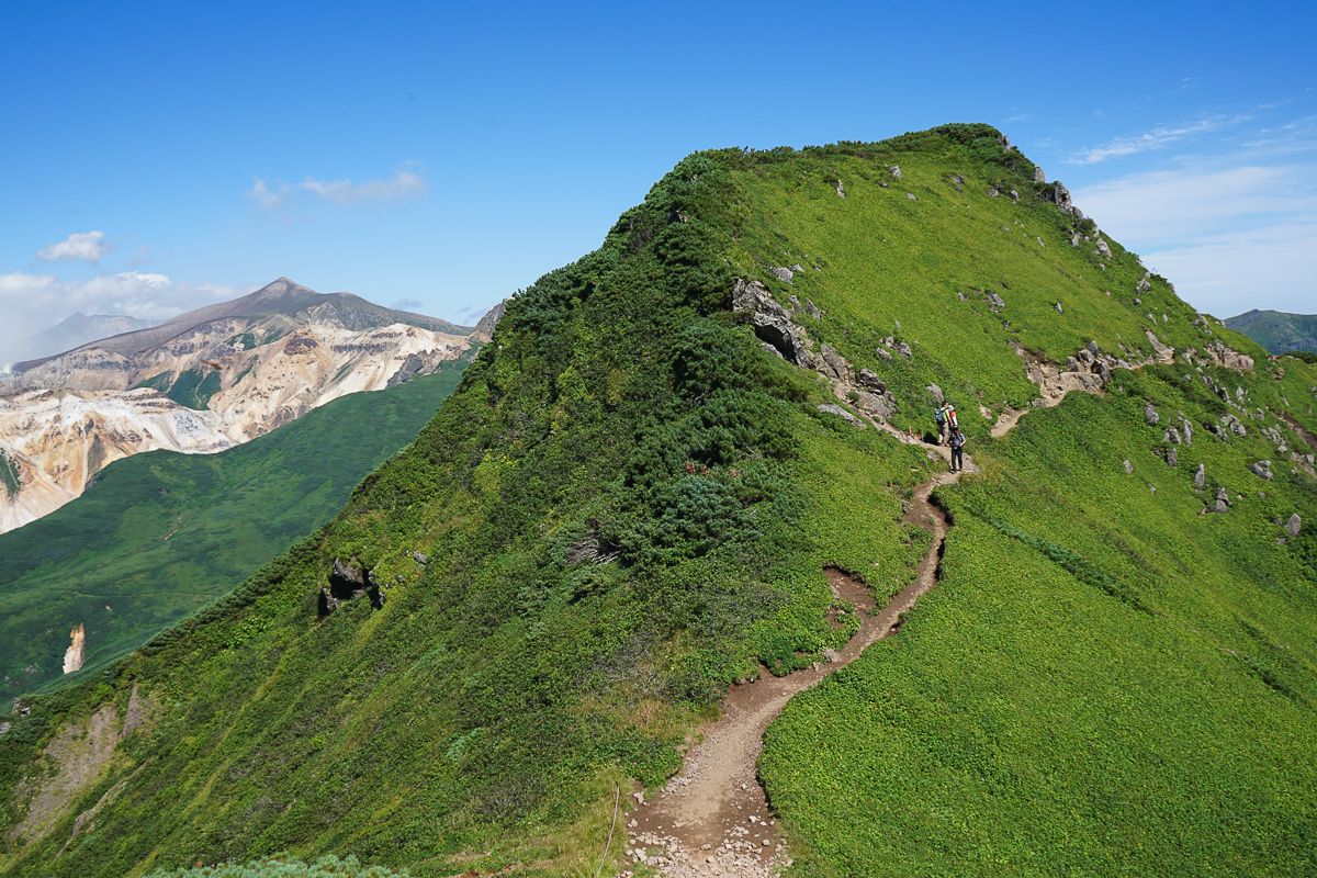 Hikers on Mt Furanodake in Hokkaido