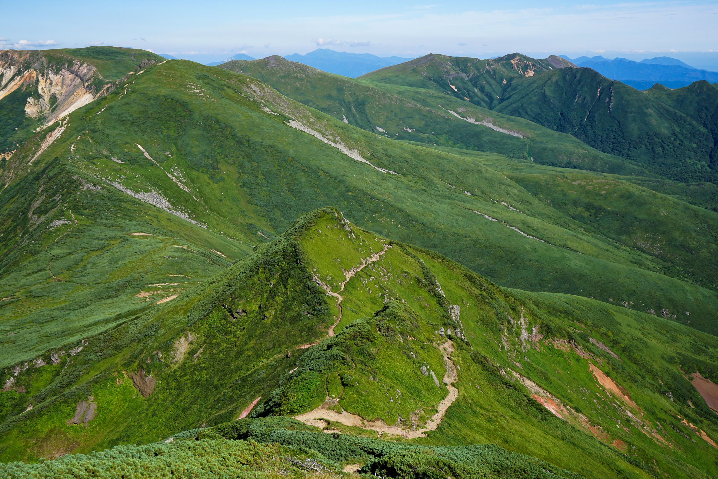 Hiking trails wind away across Mt. Furano.