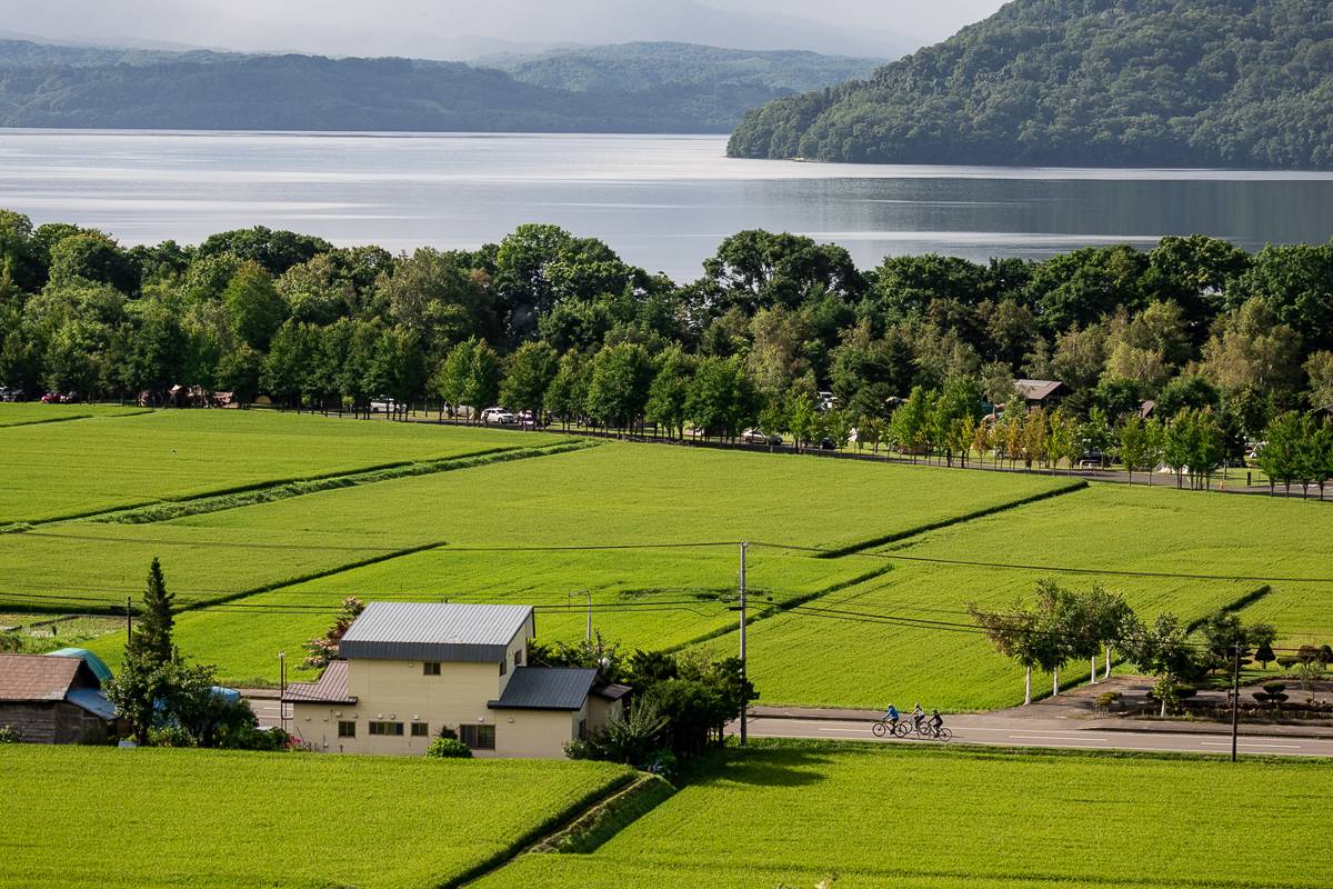Rural cycling around Lake Toya