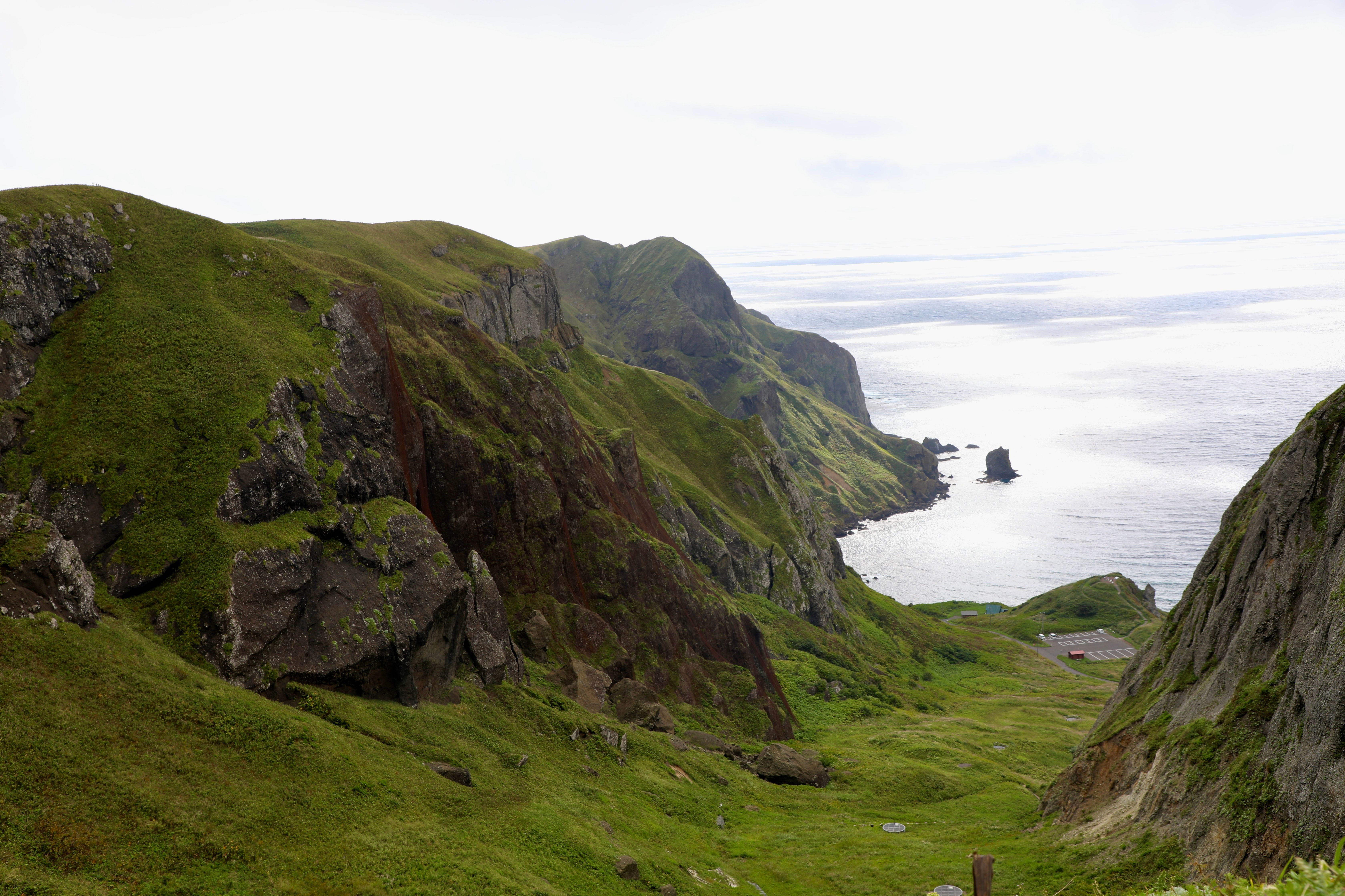 A view of the ocean and cliffs from Rebun Island, Hokkaido. (Photo by Samir Patel)